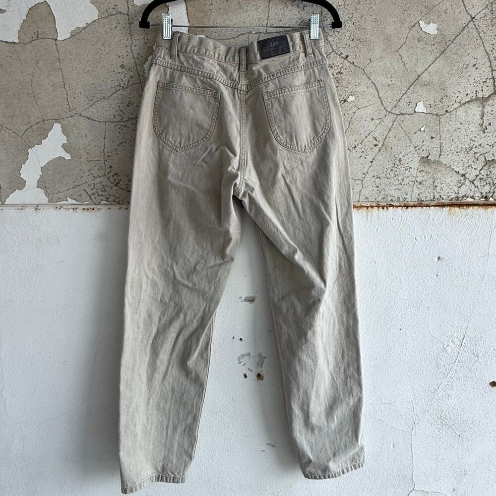 Vtg Lee Jeans Womens 8 High Rise Straight Leg Mom Denim Beige 90s Minimalist - Picture 4 of 7